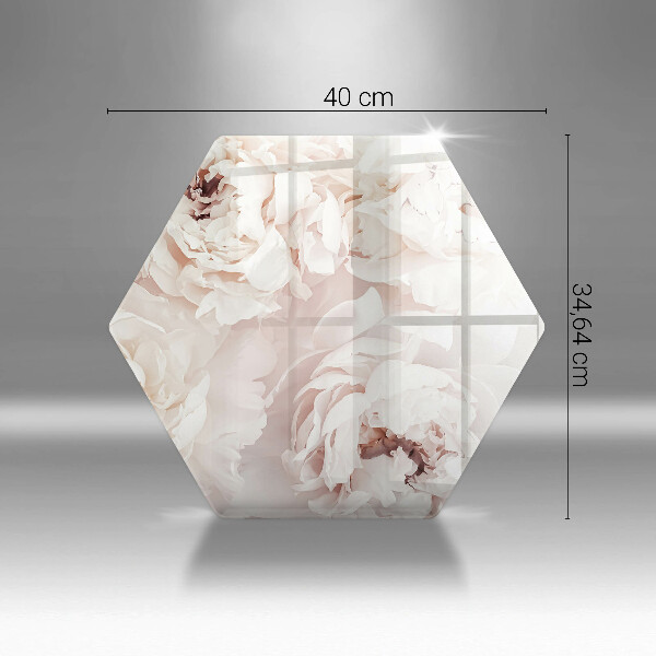 Skleněná krájecí deska Pastelové pivoňky