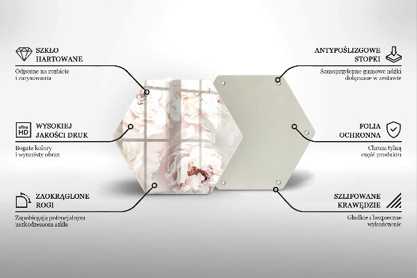 Skleněná krájecí deska Pastelové pivoňky