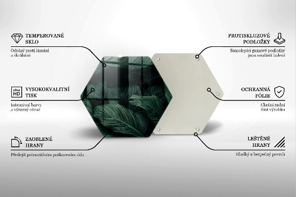 Skleněná krájecí deska Tmavé listy