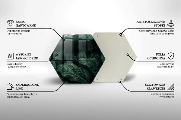 Skleněná krájecí deska Tmavé listy