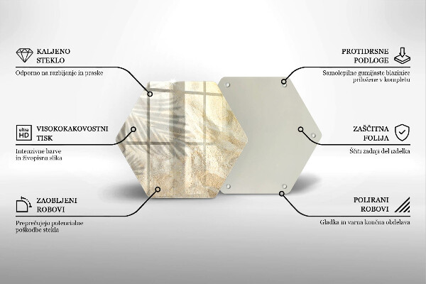 Skleněná krájecí deska Palmové listy a písek