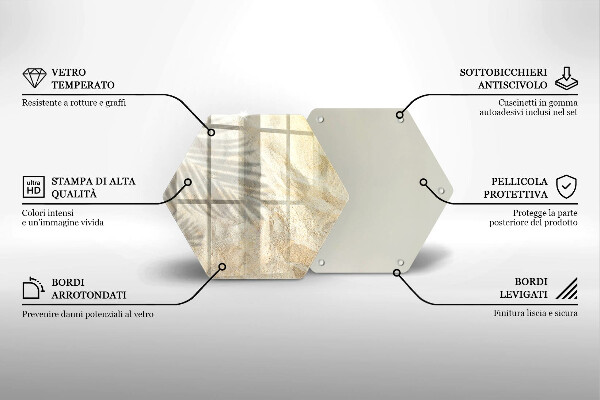 Skleněná krájecí deska Palmové listy a písek