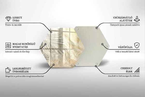 Skleněná krájecí deska Palmové listy a písek