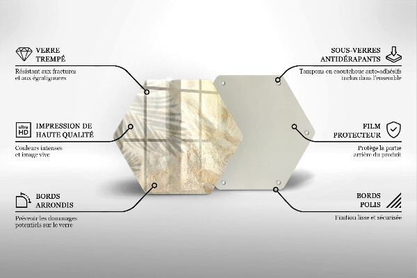 Skleněná krájecí deska Palmové listy a písek