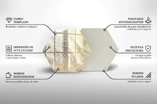 Skleněná krájecí deska Palmové listy a písek