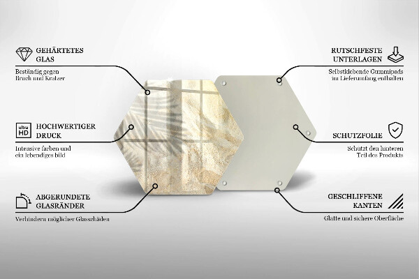 Skleněná krájecí deska Palmové listy a písek