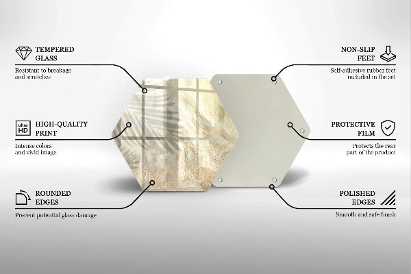 Skleněná krájecí deska Palmové listy a písek