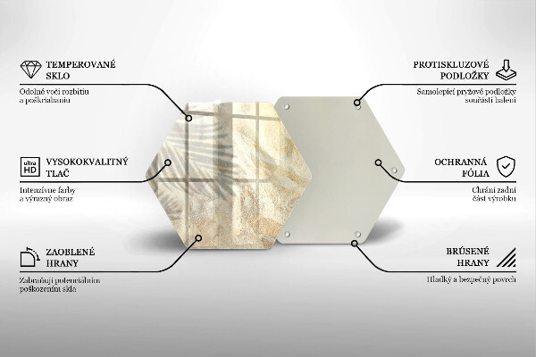 Skleněná krájecí deska Palmové listy a písek