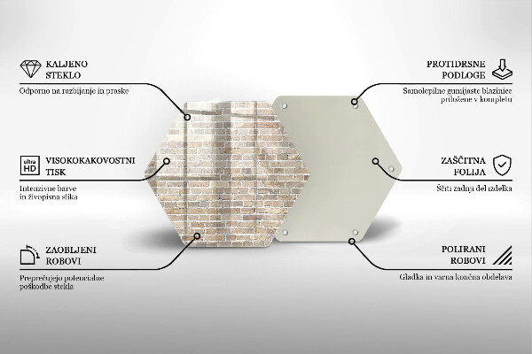 Skleněná krájecí deska Světlá cihlová zeď