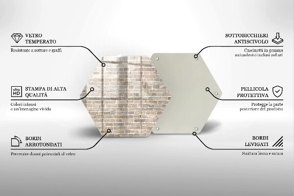 Skleněná krájecí deska Světlá cihlová zeď