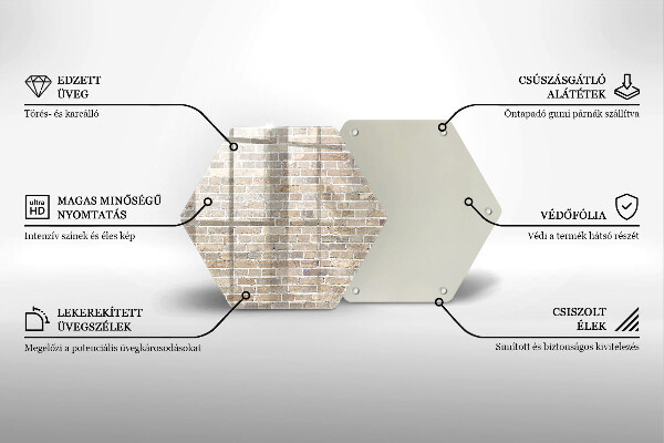 Skleněná krájecí deska Světlá cihlová zeď