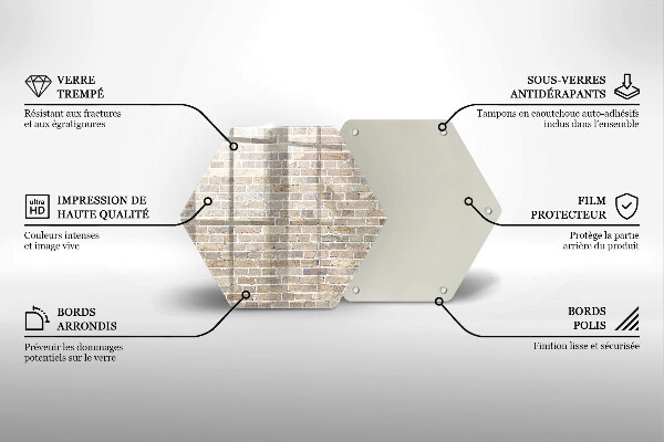 Skleněná krájecí deska Světlá cihlová zeď