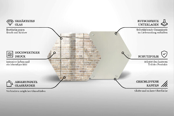 Skleněná krájecí deska Světlá cihlová zeď