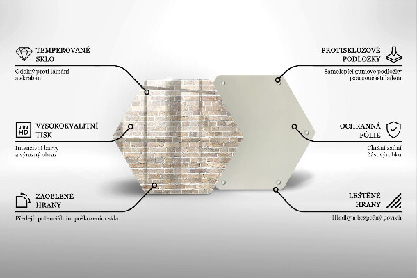 Skleněná krájecí deska Světlá cihlová zeď