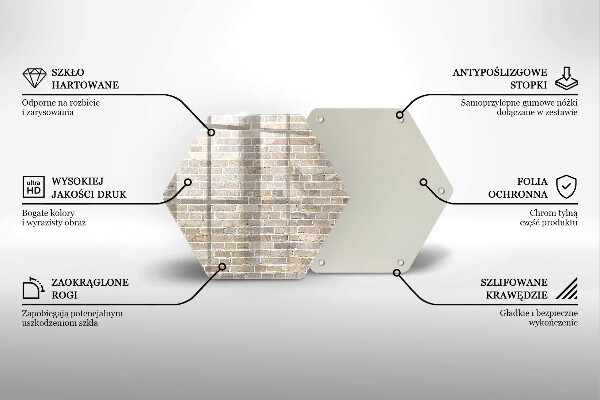 Skleněná krájecí deska Světlá cihlová zeď