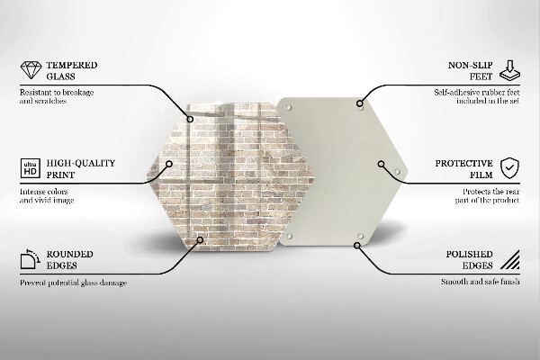 Skleněná krájecí deska Světlá cihlová zeď