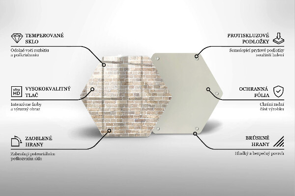 Skleněná krájecí deska Světlá cihlová zeď