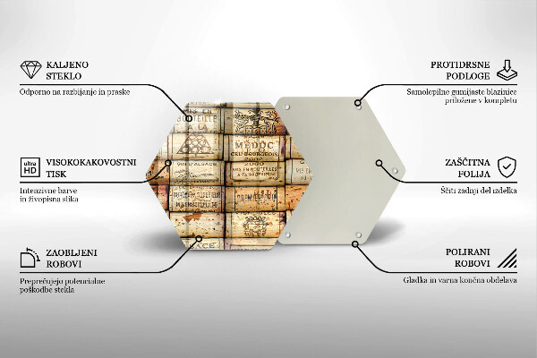 Skleněná deska do kuchyně Staré zátky od vína