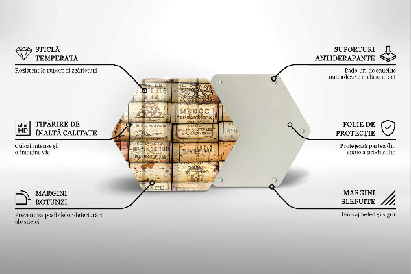 Skleněná deska do kuchyně Staré zátky od vína