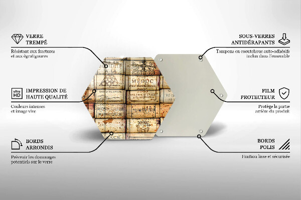 Skleněná deska do kuchyně Staré zátky od vína