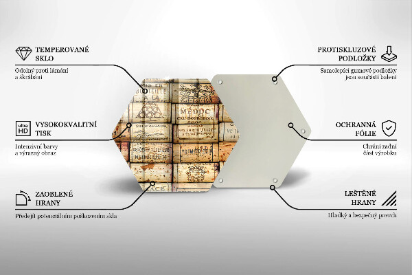 Skleněná deska do kuchyně Staré zátky od vína