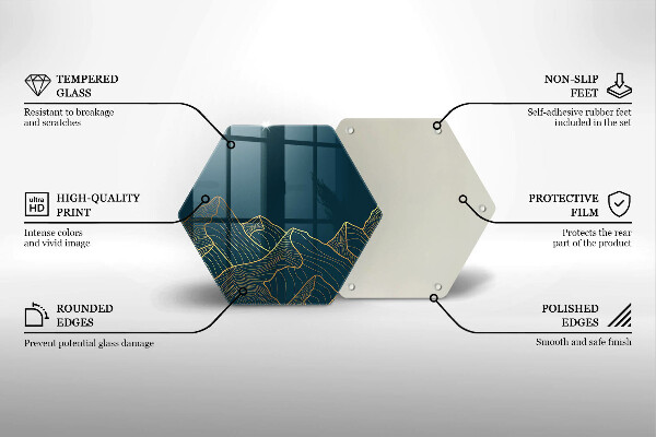 Skleněná krájecí deska Abstraktní hory