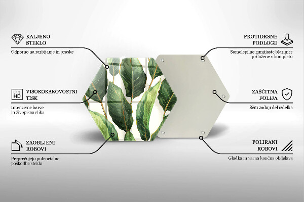 Skleněná krájecí deska Banánové listy