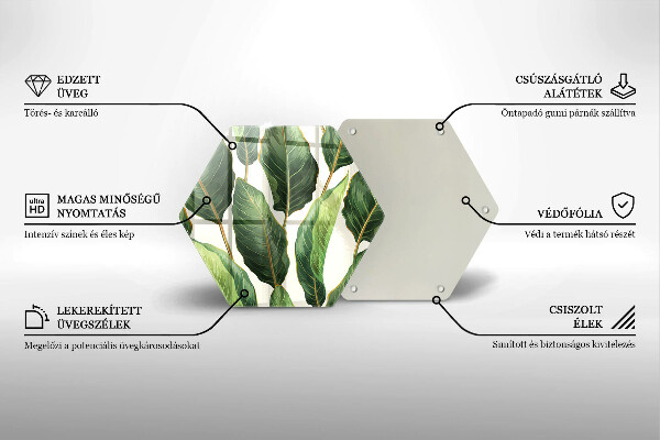 Skleněná krájecí deska Banánové listy