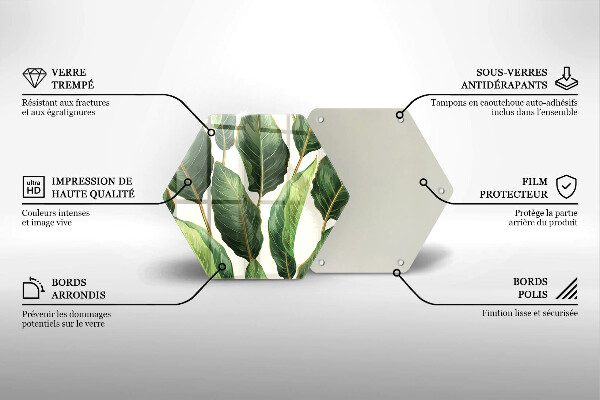 Skleněná krájecí deska Banánové listy