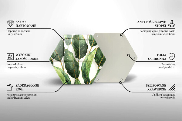 Skleněná krájecí deska Banánové listy