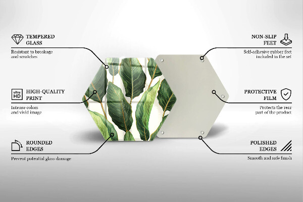 Skleněná krájecí deska Banánové listy