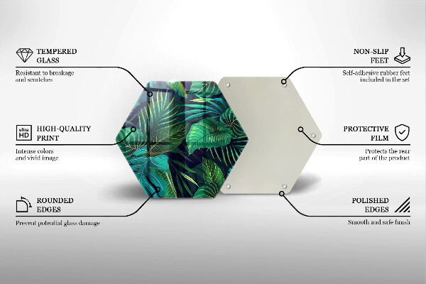 Skleněná krájecí deska Ilustrace listí džungle