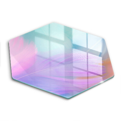 Skleněná krájecí deska Pastelové peří