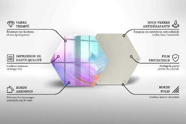 Skleněná krájecí deska Pastelové peří