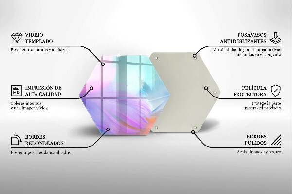 Skleněná krájecí deska Pastelové peří