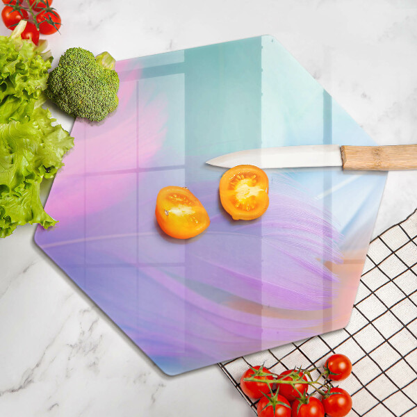 Skleněná krájecí deska Pastelové peří