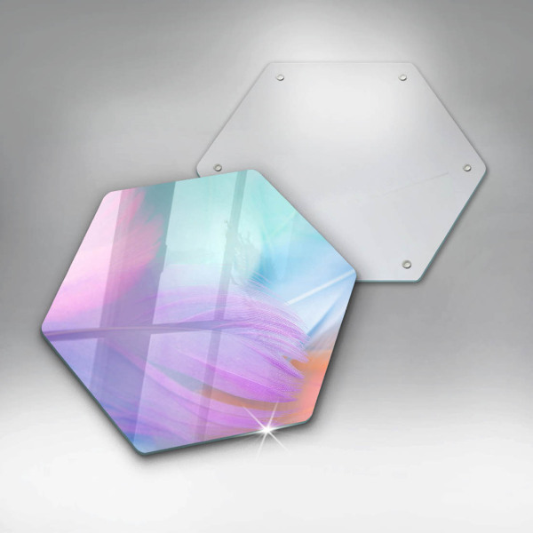 Skleněná krájecí deska Pastelové peří