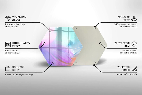 Skleněná krájecí deska Pastelové peří