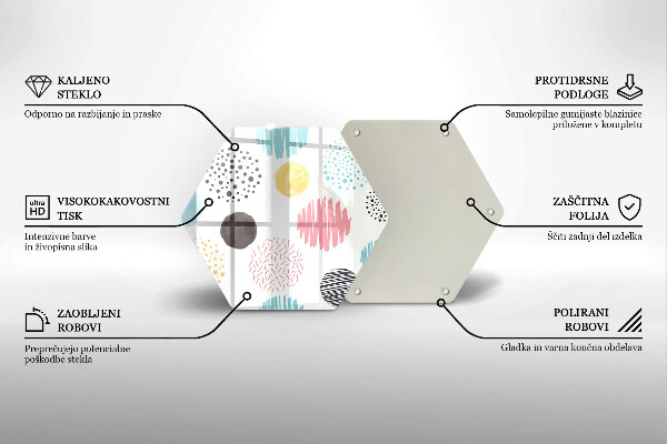 Skleněná krájecí deska Malované tvary