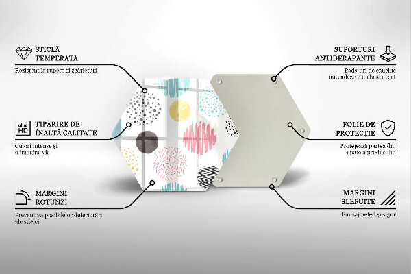 Skleněná krájecí deska Malované tvary