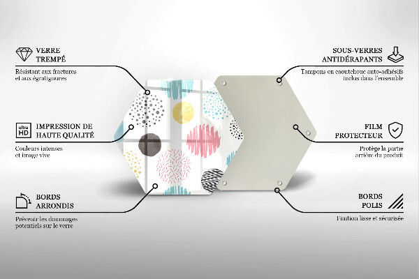 Skleněná krájecí deska Malované tvary