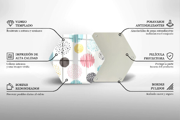 Skleněná krájecí deska Malované tvary