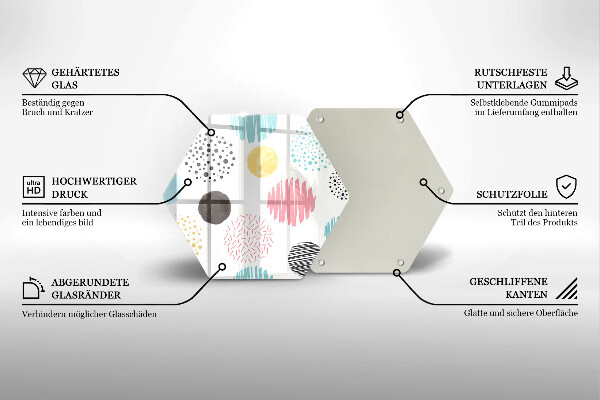 Skleněná krájecí deska Malované tvary