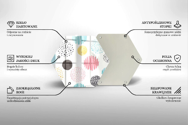 Skleněná krájecí deska Malované tvary