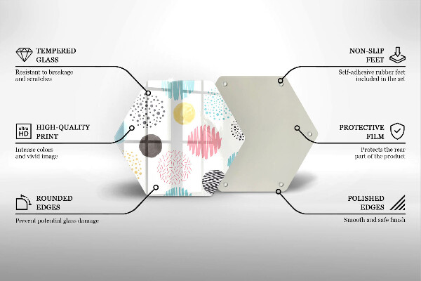 Skleněná krájecí deska Malované tvary