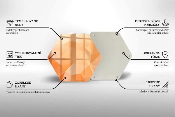 Skleněná krájecí deska Geometrické pozadí