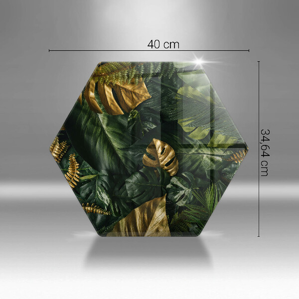 Skleněná krájecí deska Listy zlaté monstery