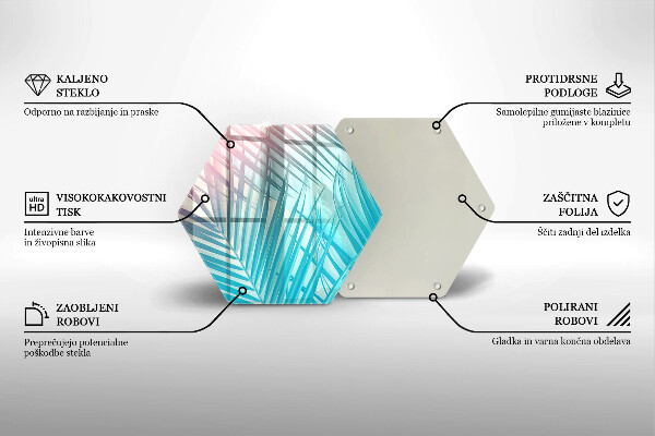 Skleněná krájecí deska Pastelové listy
