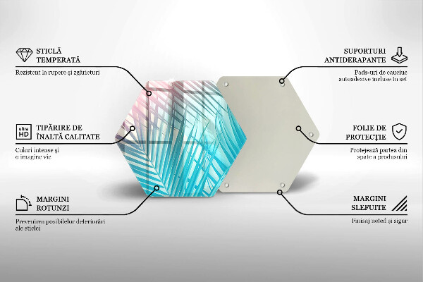 Skleněná krájecí deska Pastelové listy