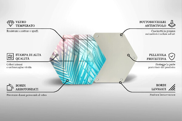 Skleněná krájecí deska Pastelové listy